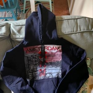 Bowery Supply Co Youth Amsterdam Black Graphic Hoodie Size S